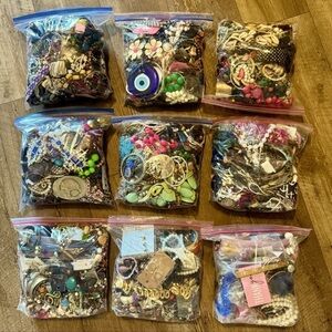 2-3 LB Vintage 2 Modern Jewelry Lot~wearable repair crafts junk Jewelry Grab Bag